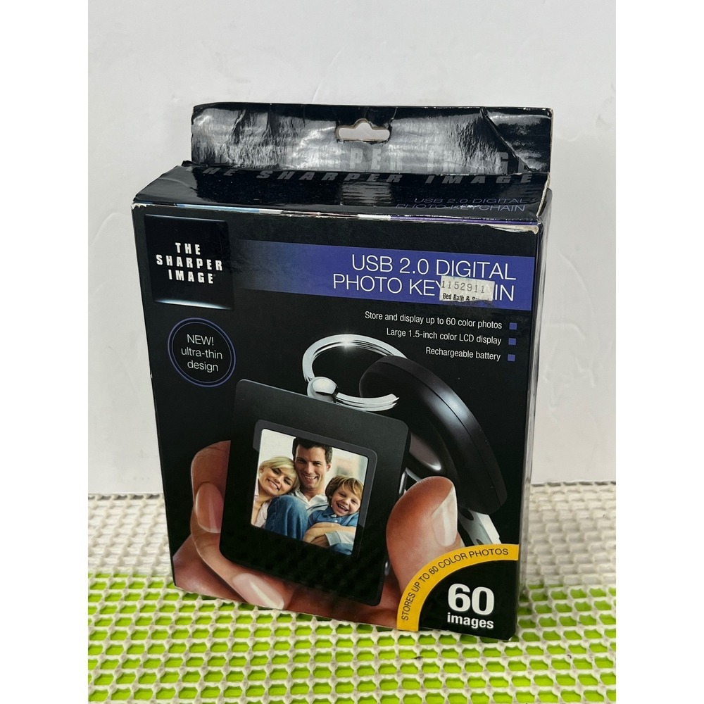 The Sharper Image USB 2.0 Digital Photo Keychain Black 1.5 Inch LCD-OpenBox NEW